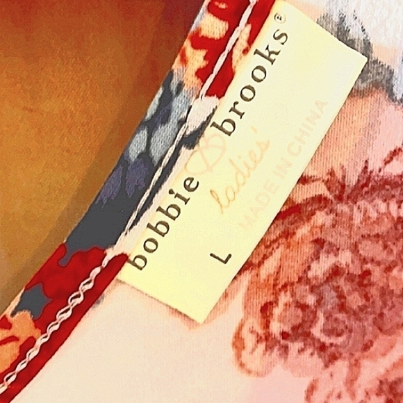 Bobbie Brooks LG Short Sleeve Pink White Floral Empire Waist Fit&Flare Dress - Picture 2 of 6